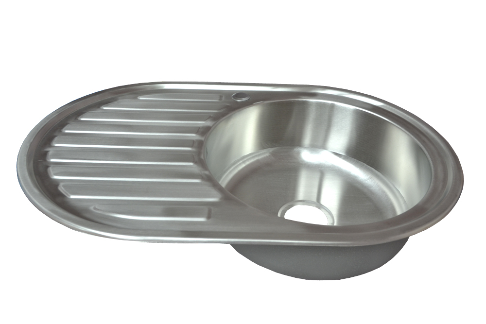 1 Spülbecken Edelstahl 304 Küchenspüle Einbauspüle oval Spüle 1 becken